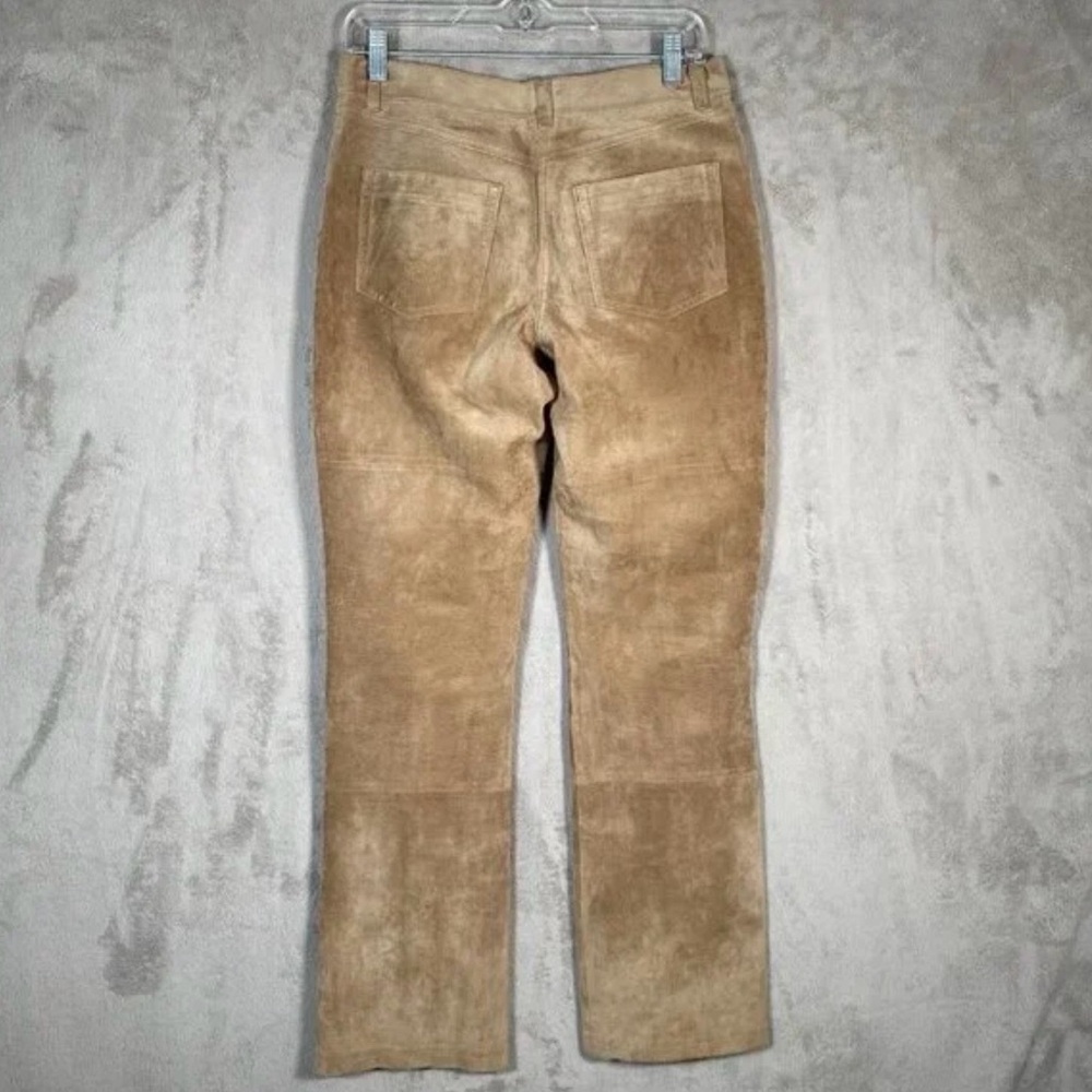 Isaac Mizrahi for Target Tan Suede Genuine Leather Bootcut Pants Size 12 - Picture 5 of 15